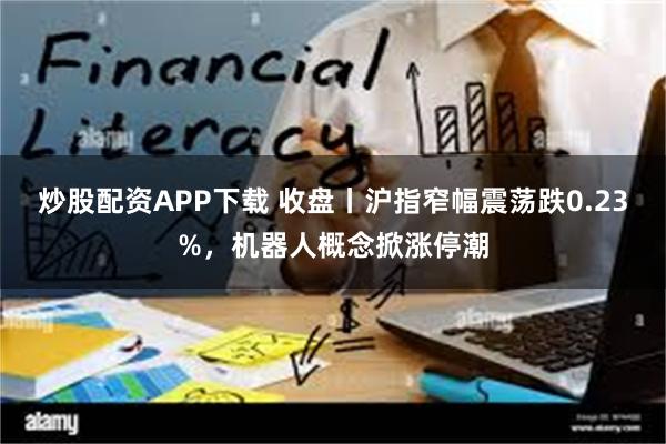 炒股配资APP下载 收盘丨沪指窄幅震荡跌0.23%，机器人概念掀涨停潮