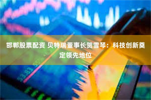 邯郸股票配资 贝特瑞董事长贺雪琴：科技创新奠定领先地位